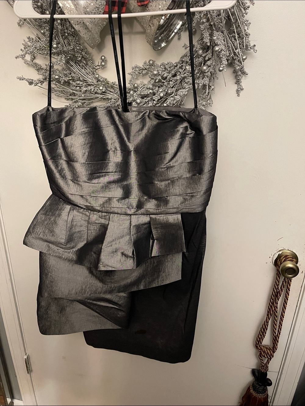 Calvin Klein Black Mini Peplum Cocktail Dress